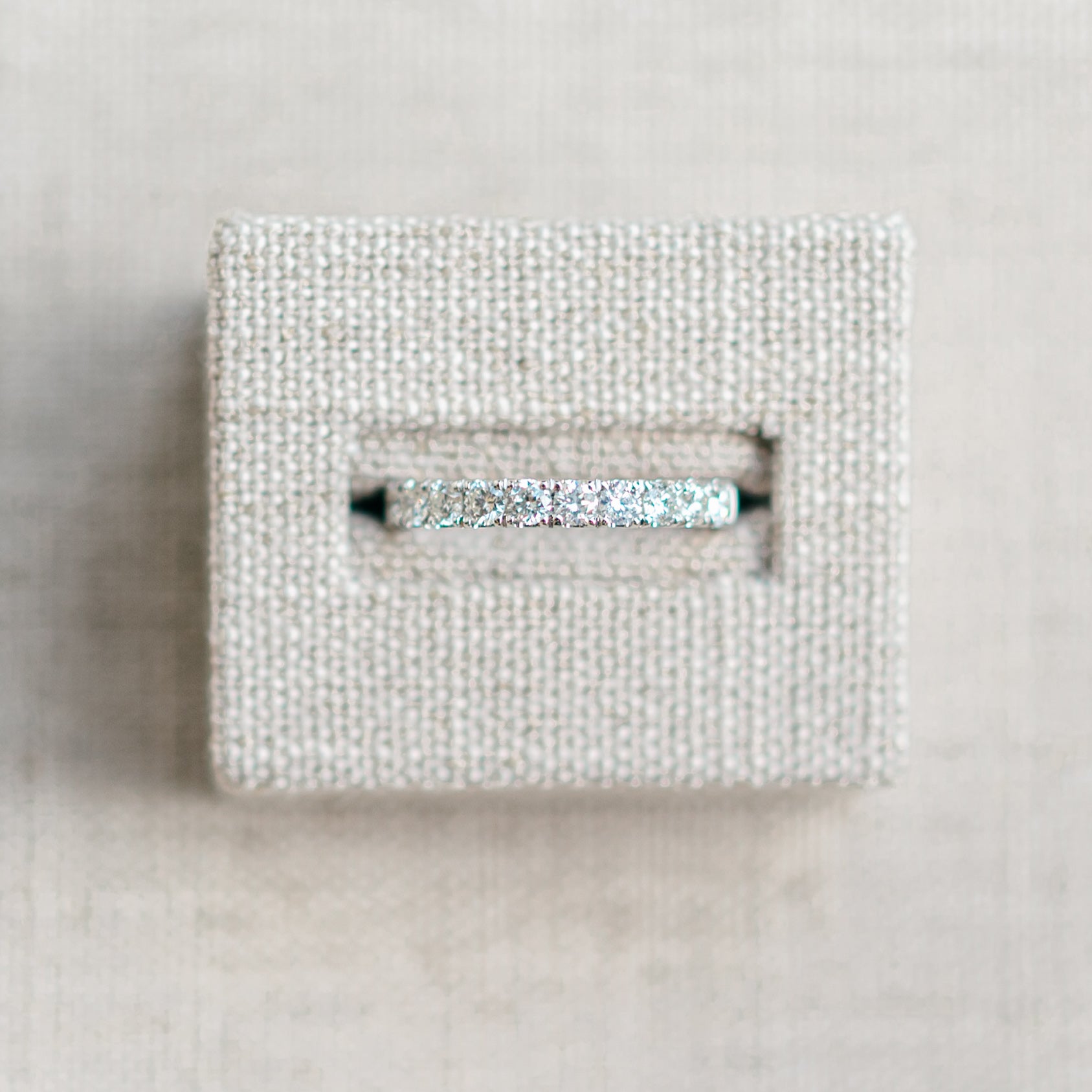 Amelia half eternity band, White Gold