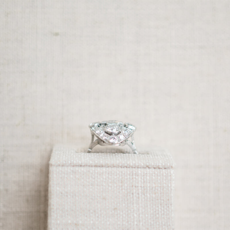 Art Deco Custom Handmade Diamond RIng