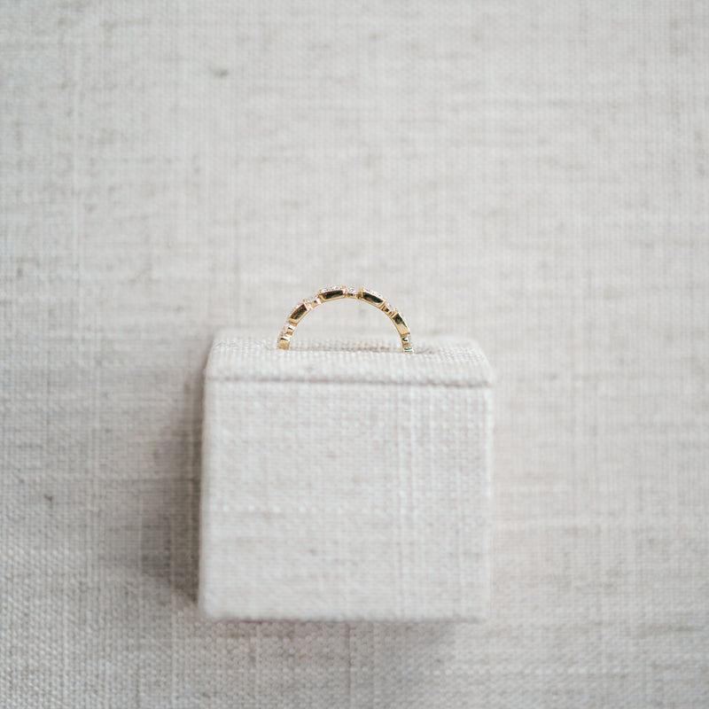 Vintage Inspired Yellow Gold Diamond Band