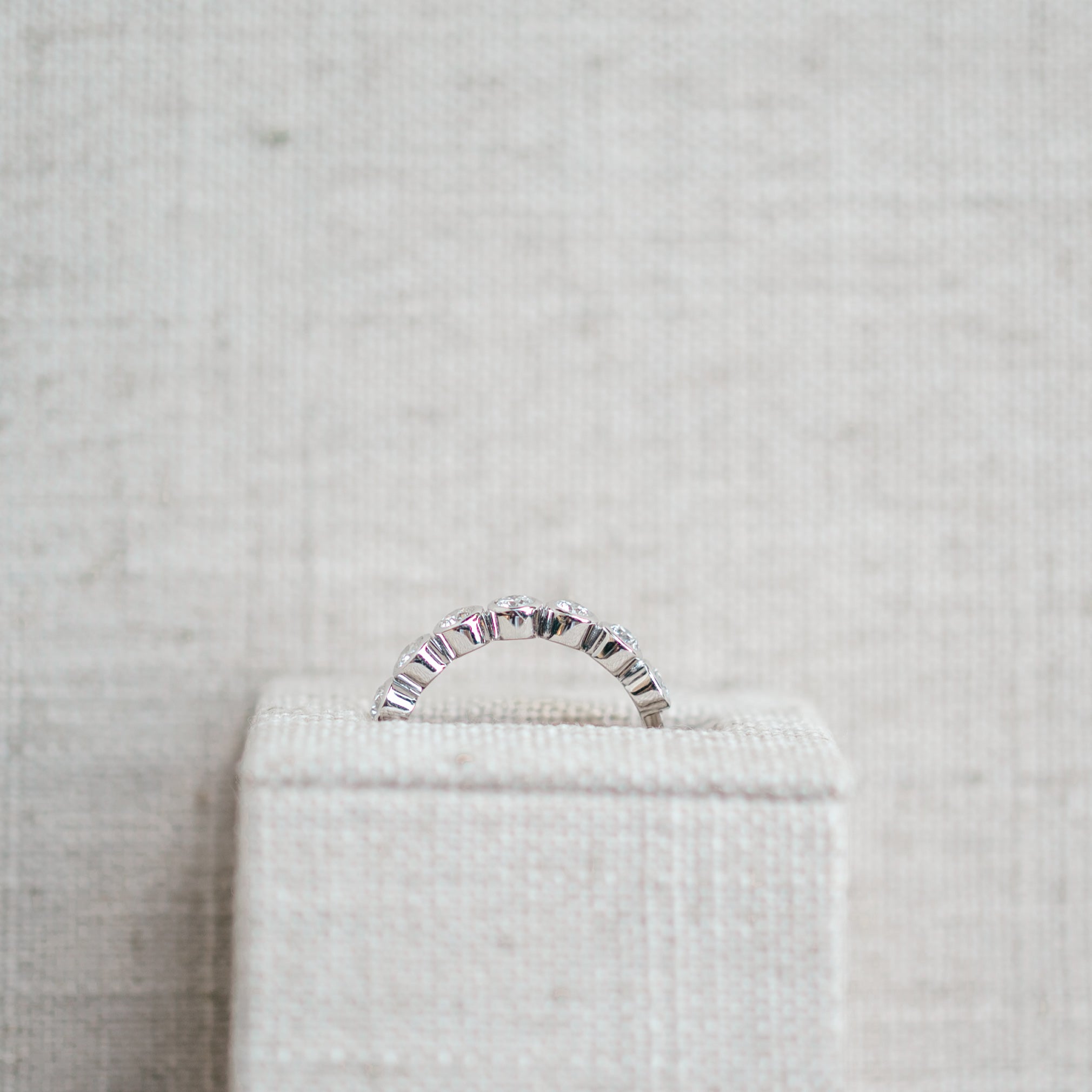 White Gold Diamond Bezel Set Band