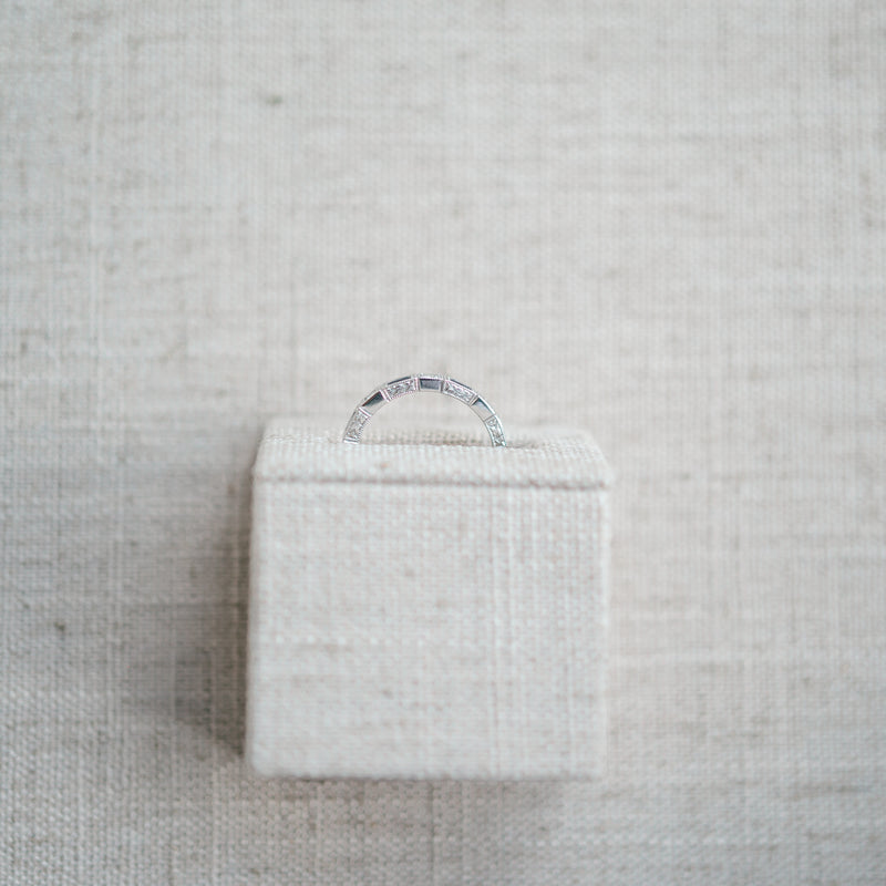 Diamond and Sapphire Baguette Half Eternity Band
