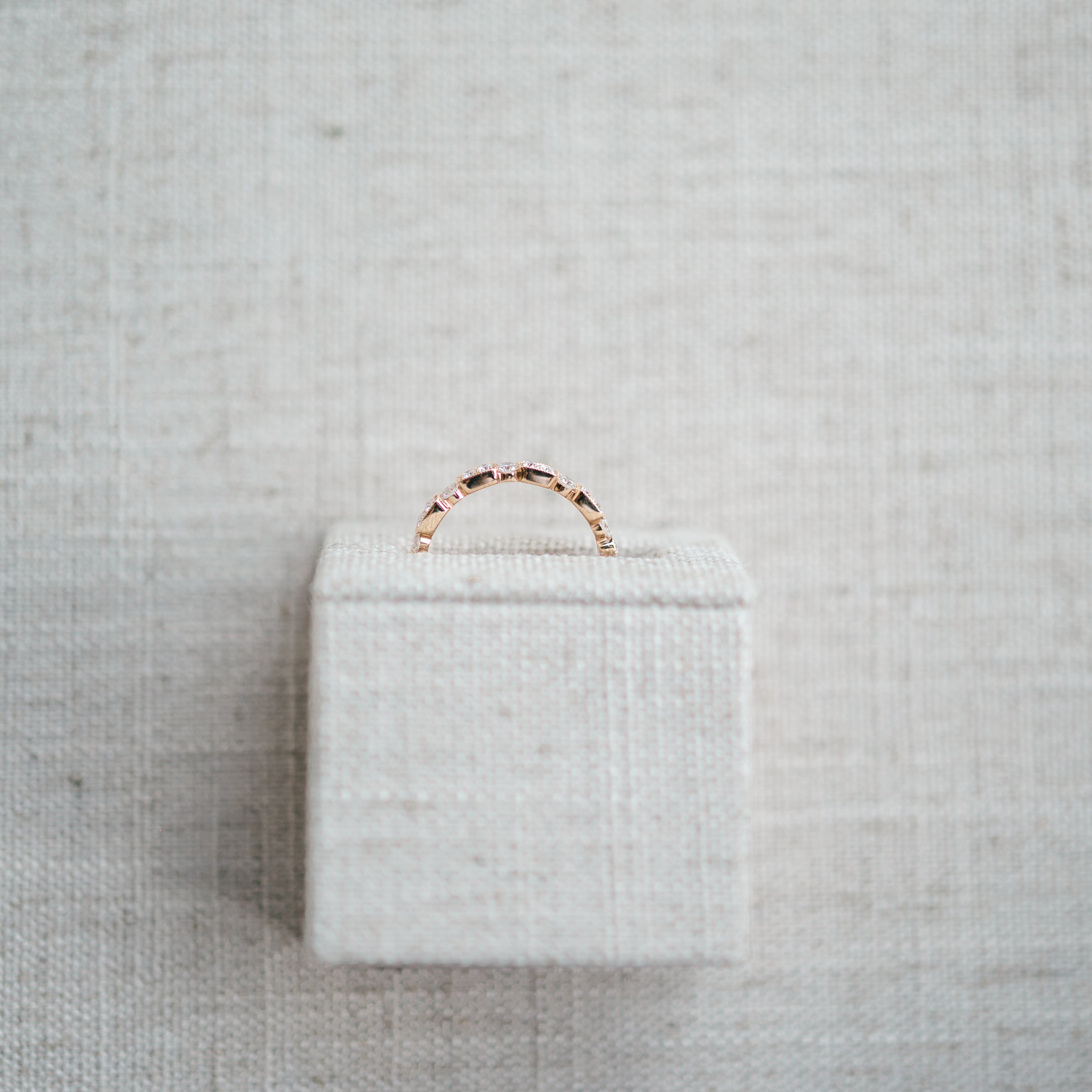 Vintage Inspired Rose Gold Diamond Band