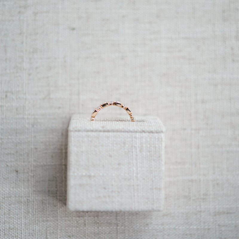 Vintage Inspired Rose Gold Diamond Band