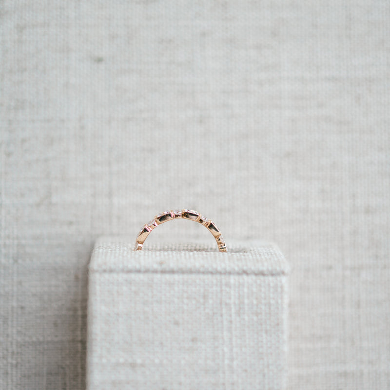 Vintage Inspired Rose Gold Diamond Band
