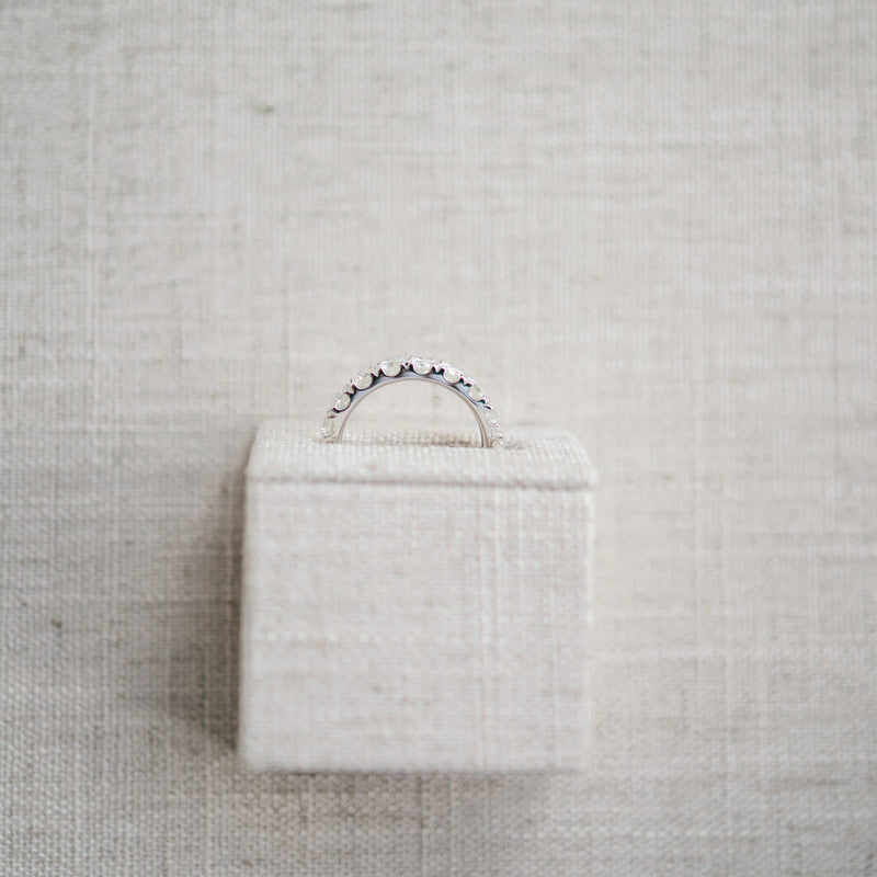 1.0ct round diamond half eternity band
