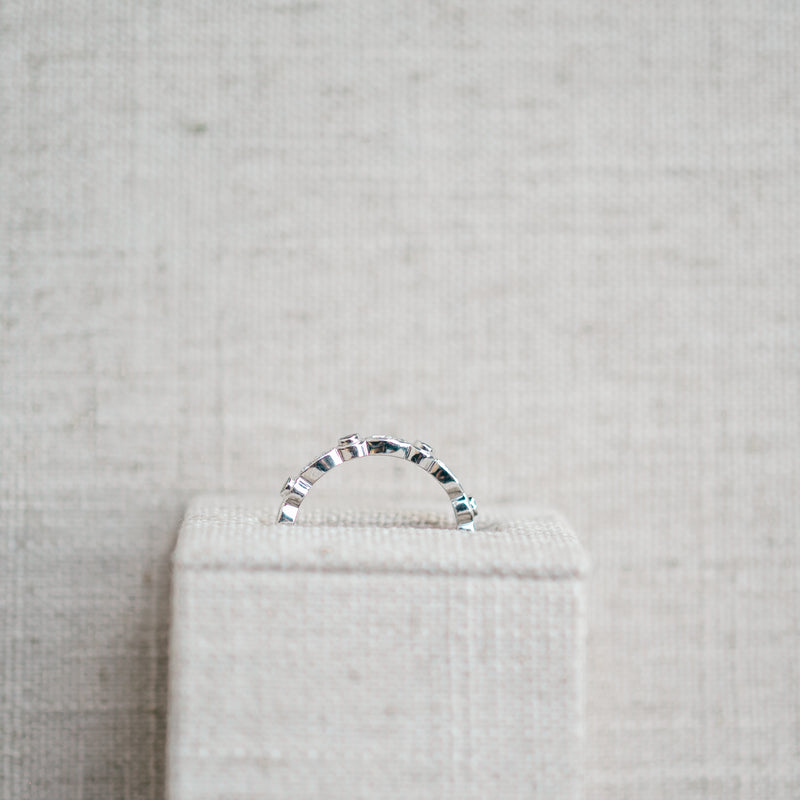 White Gold Diamond and Tsavorite Eternity Band