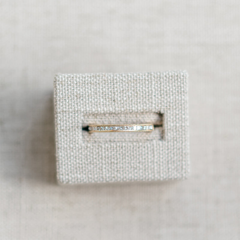 Yellow Gold Princess Cut Diamond Half Eternity Band