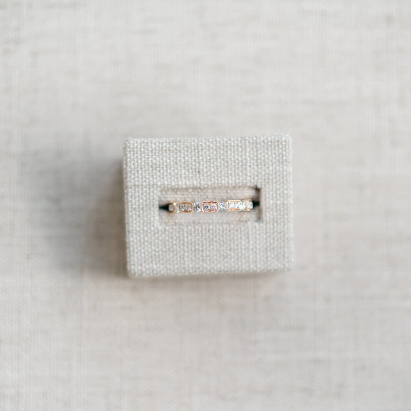 Vintage Inspired Rose Gold Diamond Band
