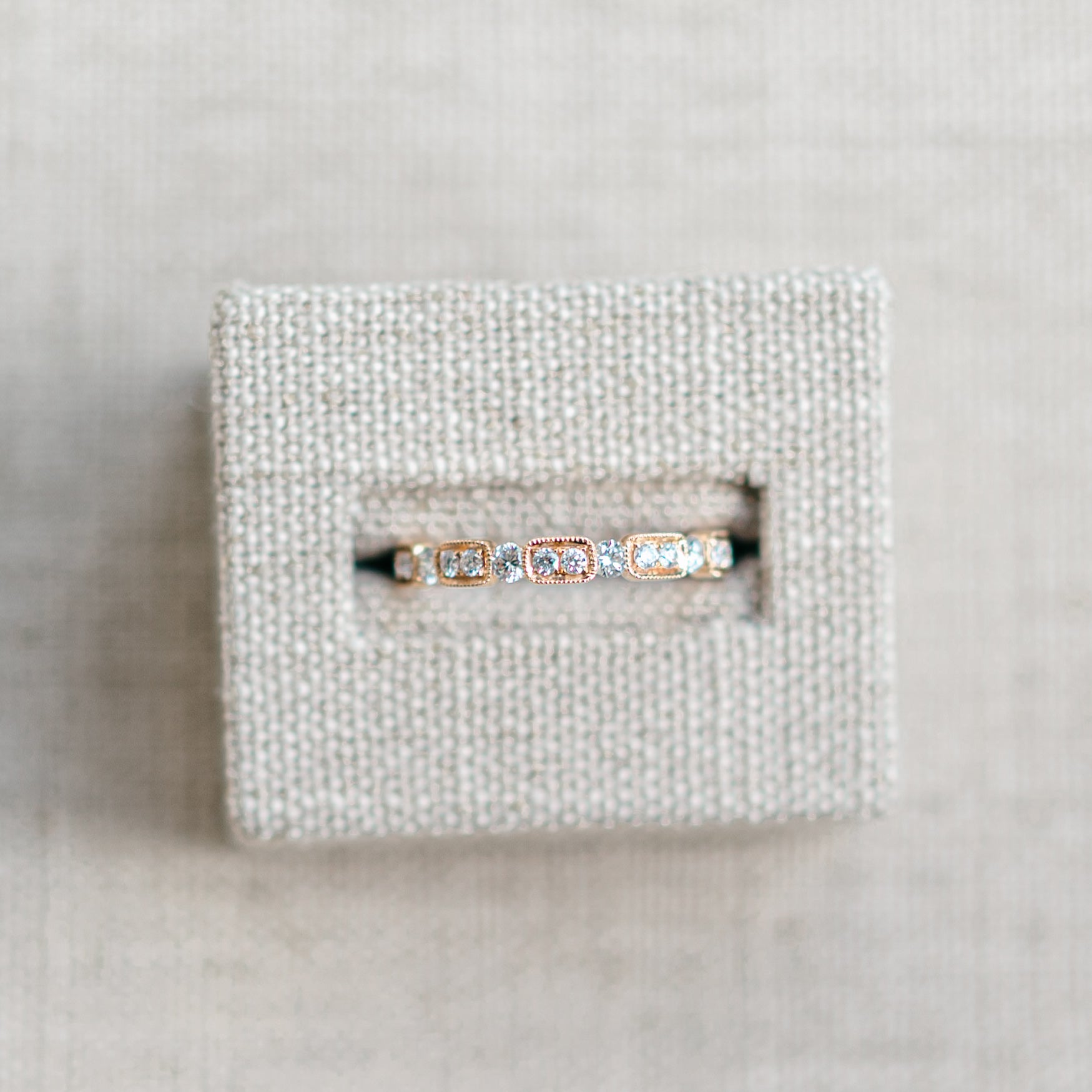 Vintage Inspired Rose Gold Diamond Band