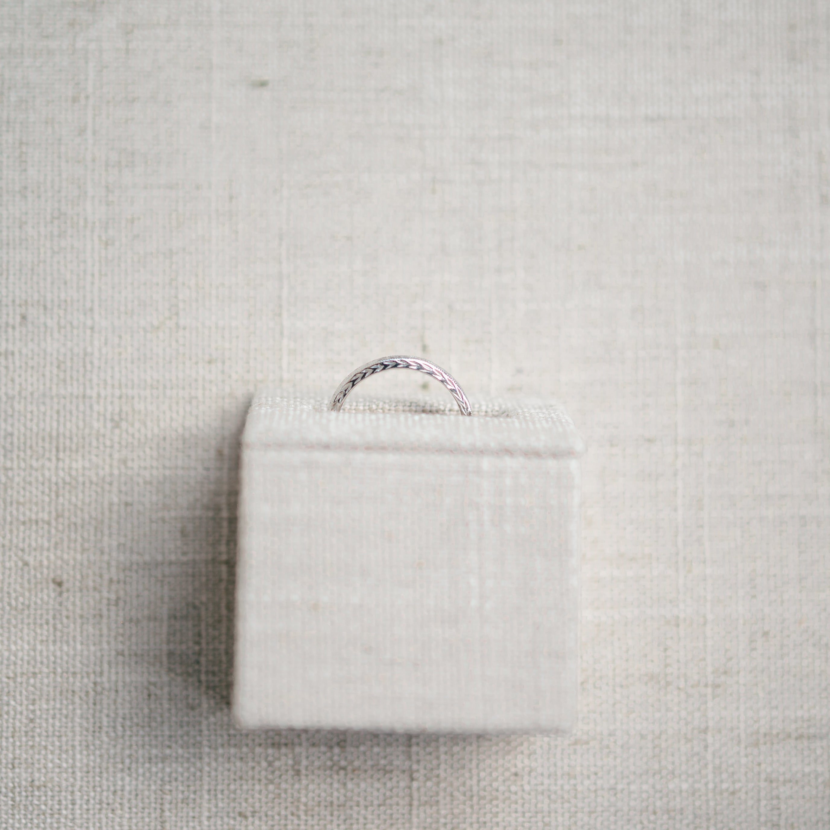 Platinum Engraved Wedding Band