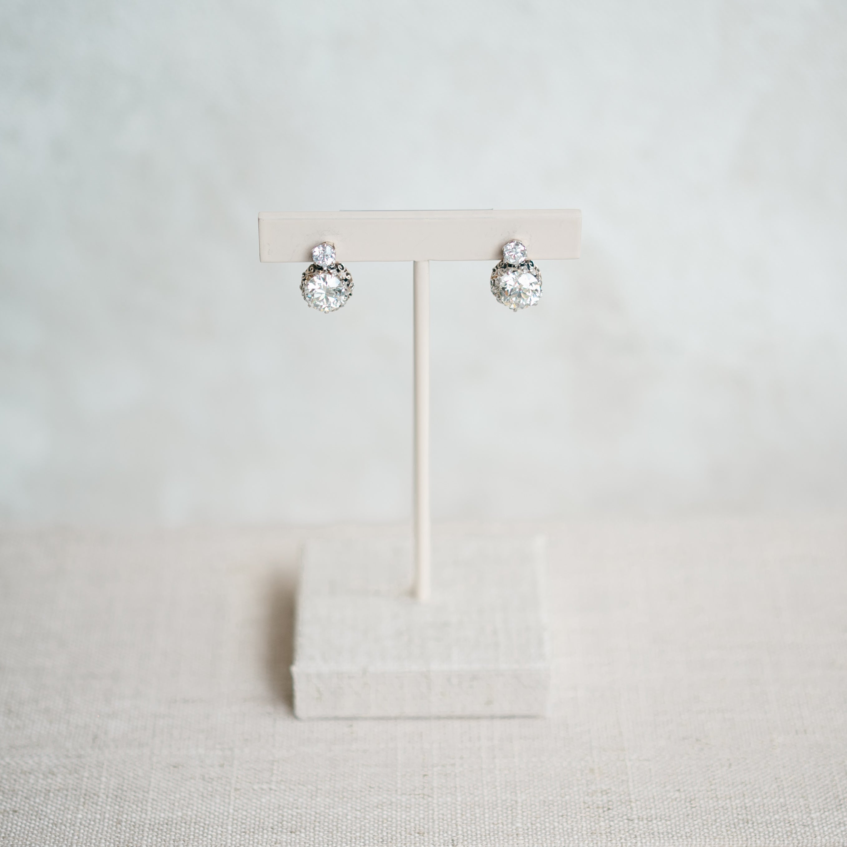 Antique diamond dormeuse earrings