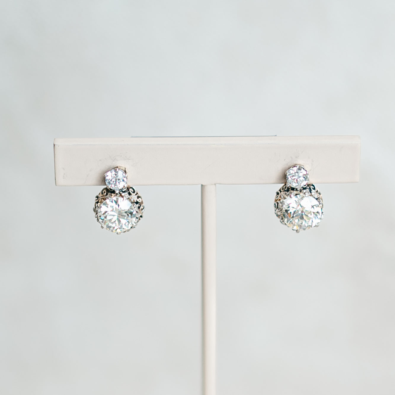 Antique diamond dormeuse earrings