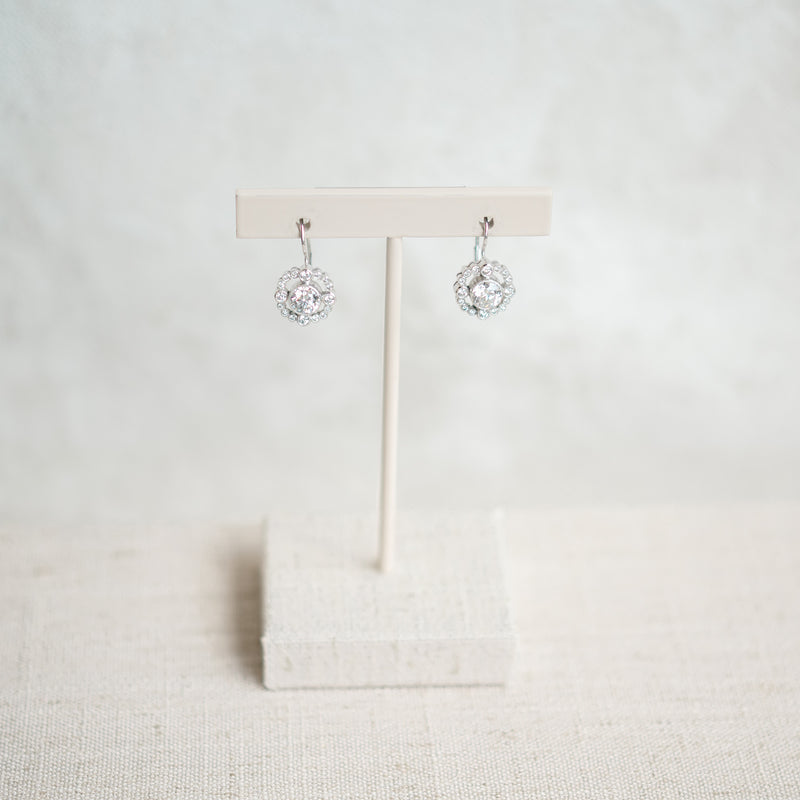 Vintage Inspired Diamond Halo Earrings