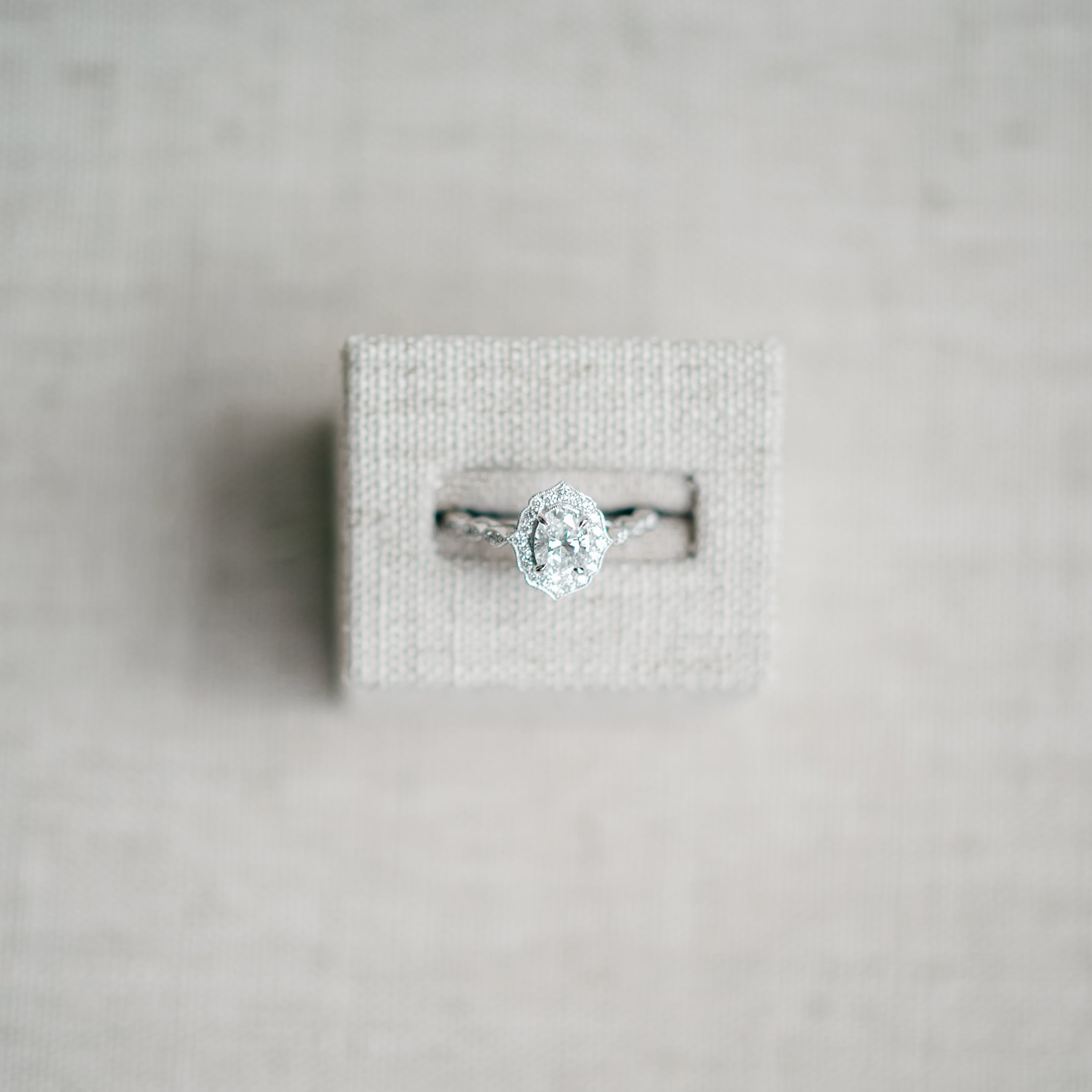 Vintage Inspired Diamond Oval Ring