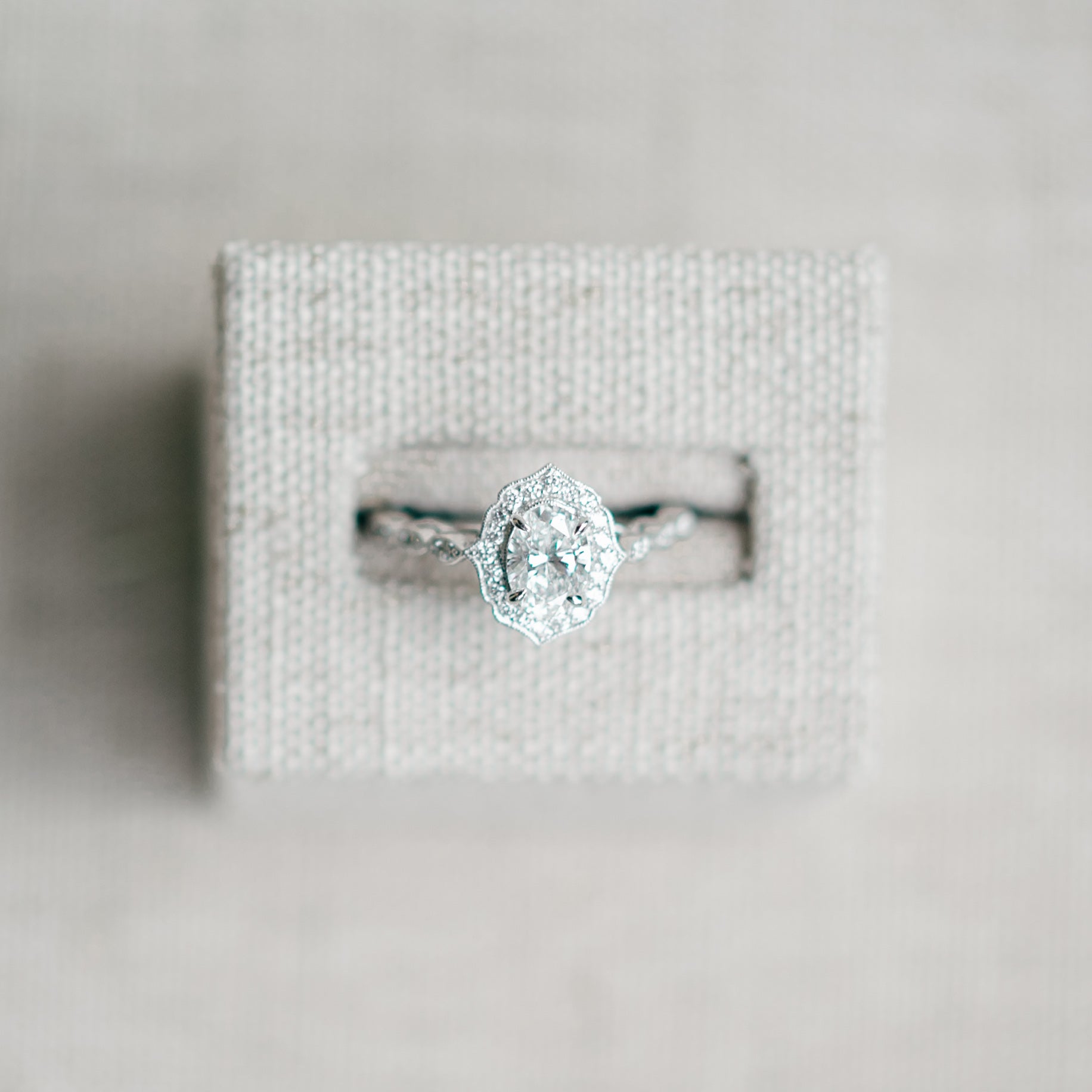 Vintage Inspired Diamond Oval Ring