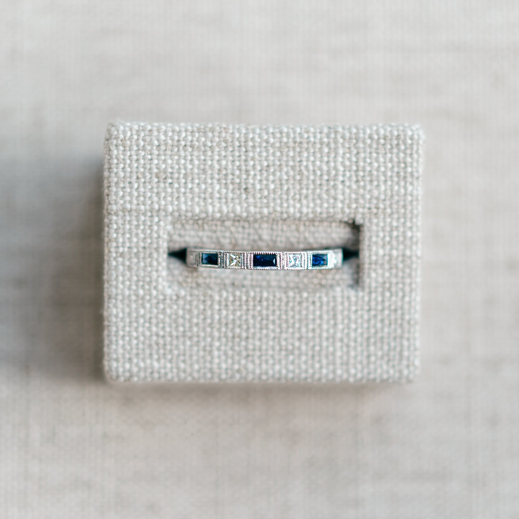 Diamond and Sapphire Baguette Band