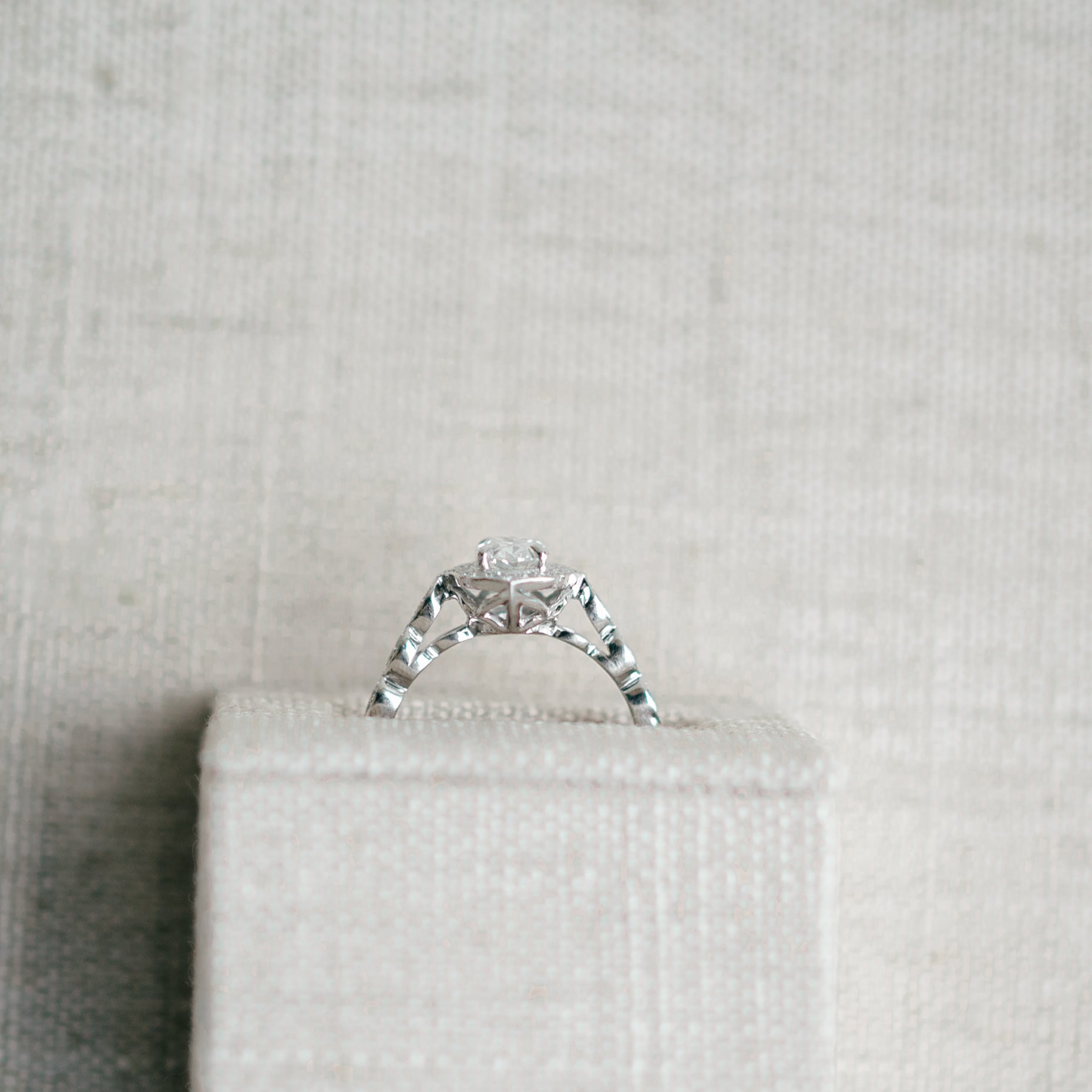 Vintage Inspired Diamond Oval Ring
