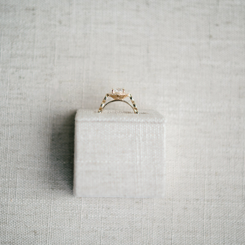 Yellow Gold Vintage Inspired Diamond Halo Semi Mount