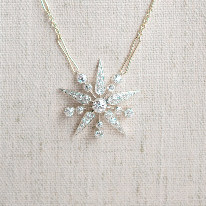 Victorian Starburst Diamond Necklace