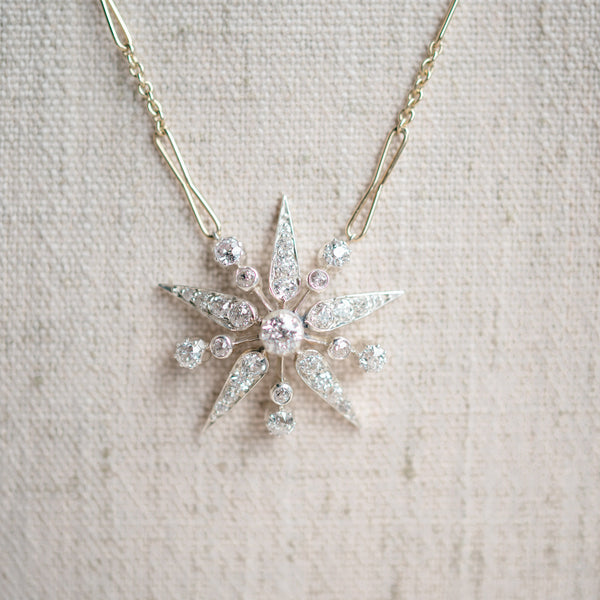 Victorian Starburst Diamond Necklace