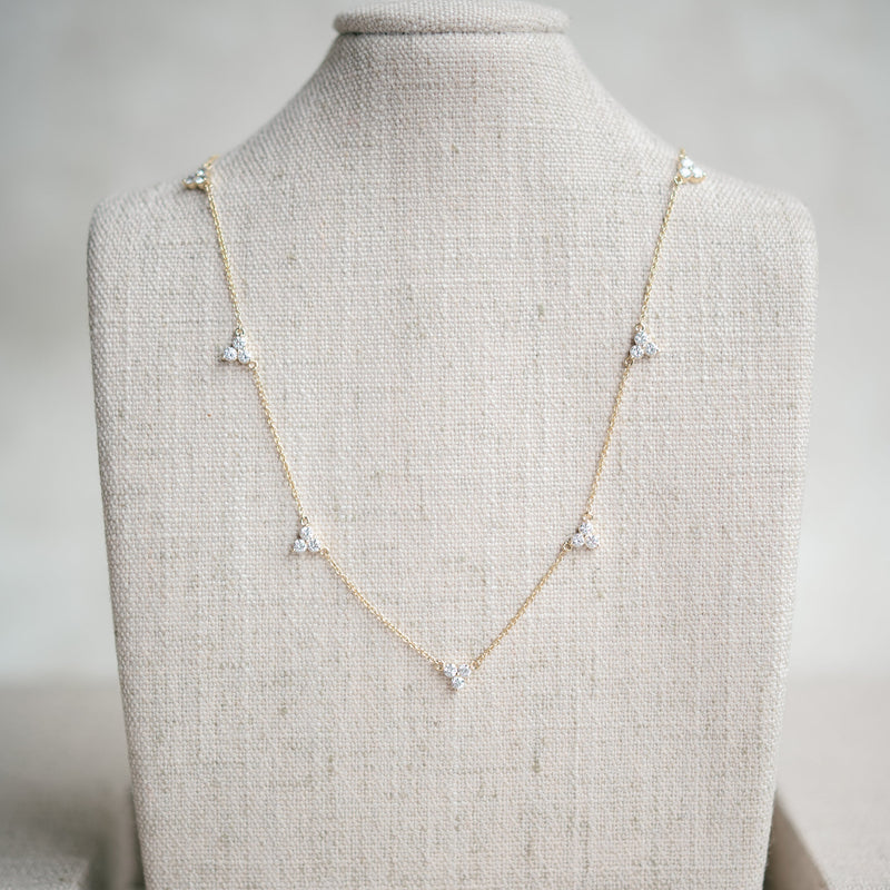 Multi station diamond necklace