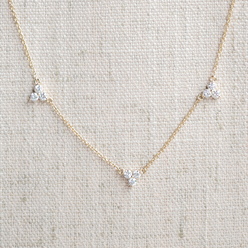 Multi station diamond necklace