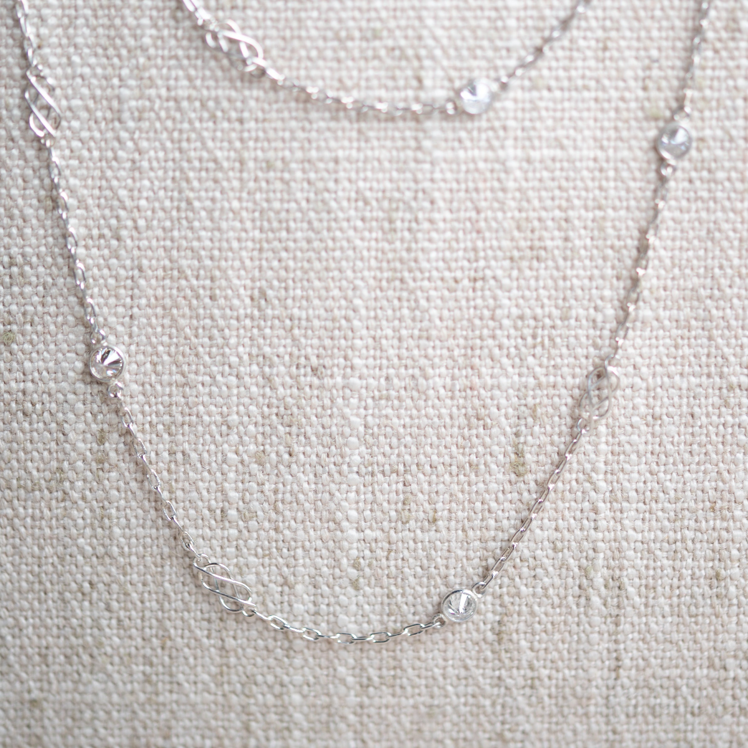 Vintage Platinum Diamond Station Necklace