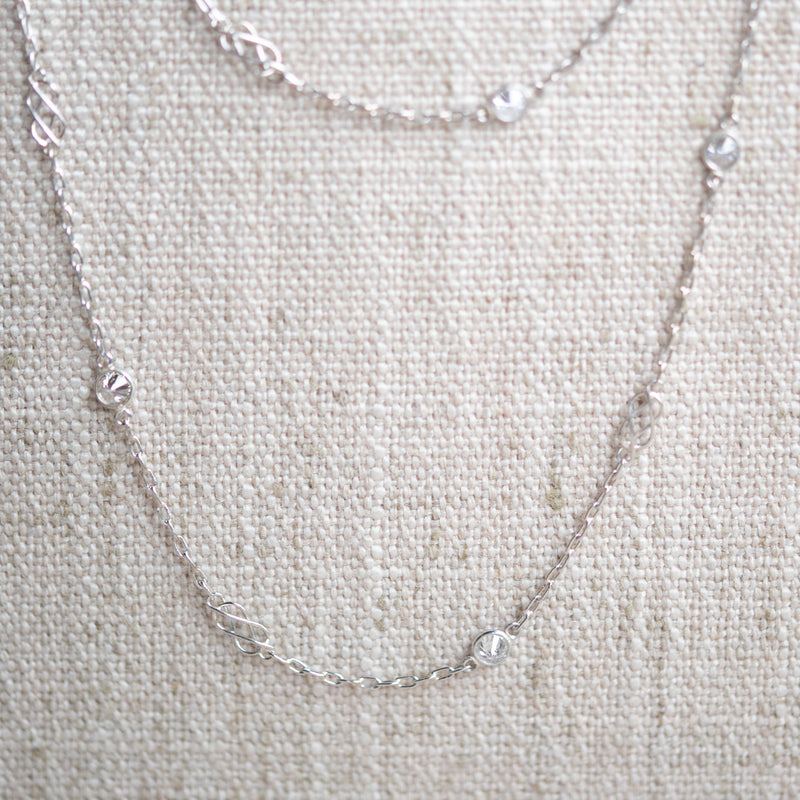 Vintage Platinum Diamond Station Necklace