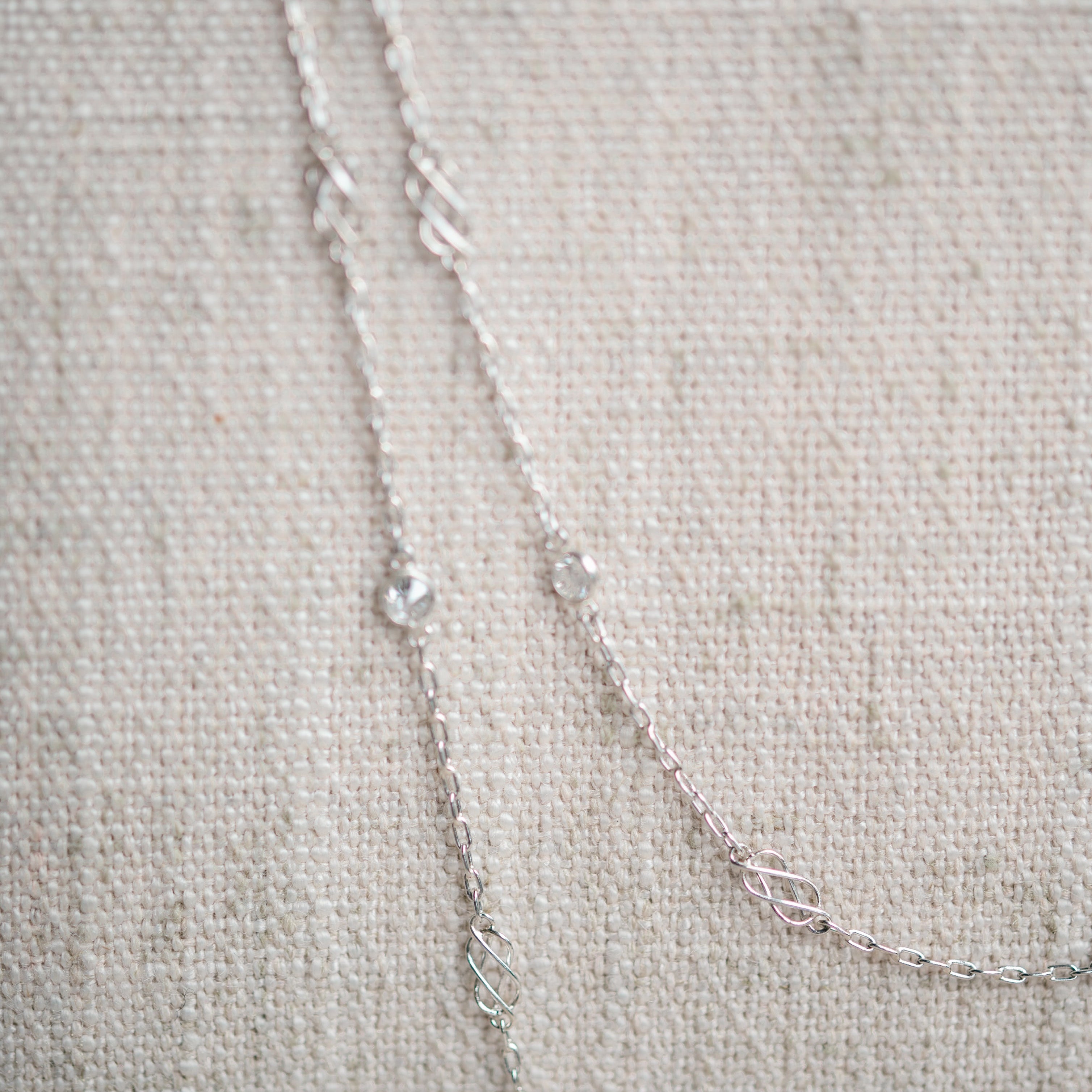 Vintage Platinum Diamond Station Necklace