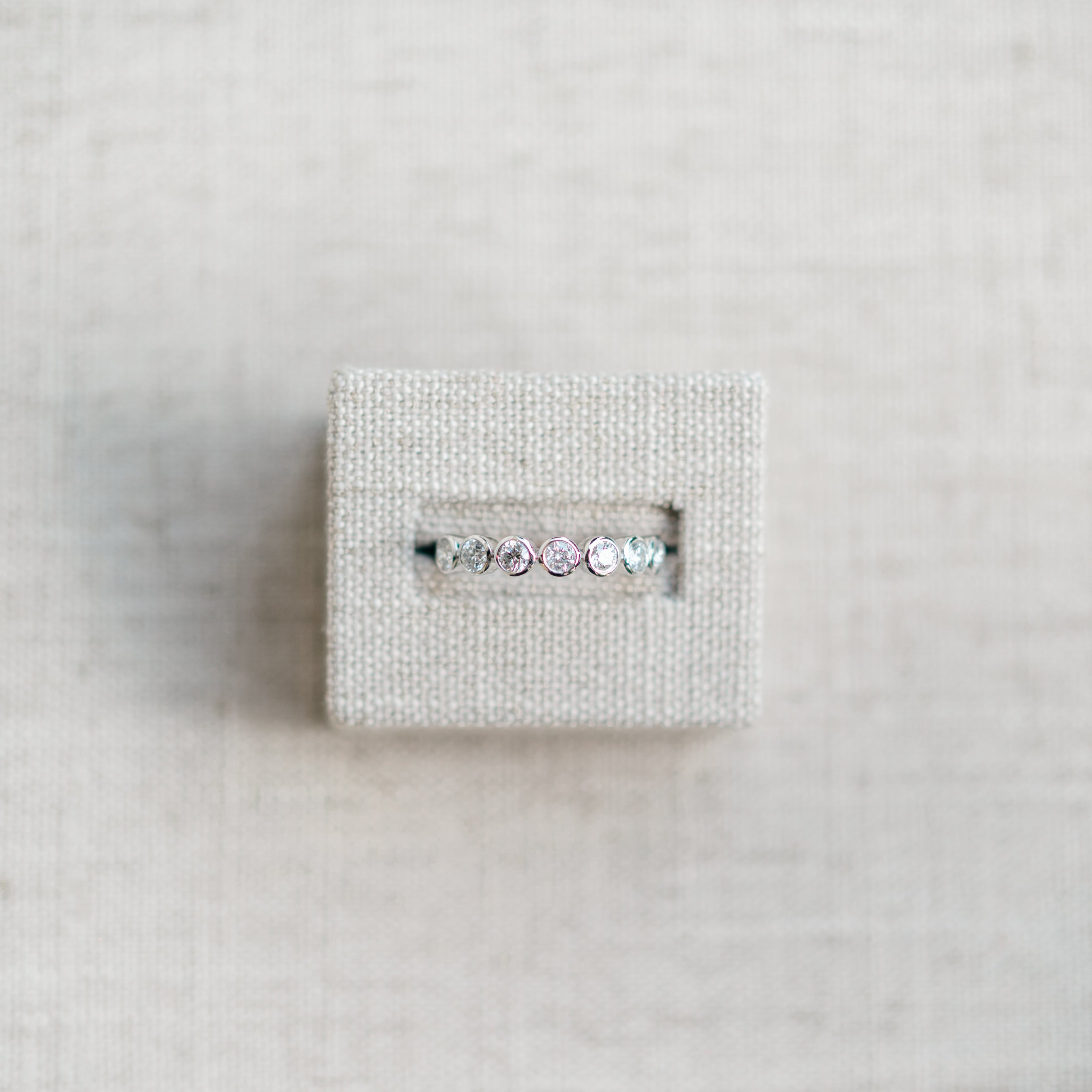 White Gold Diamond Bezel Set Band