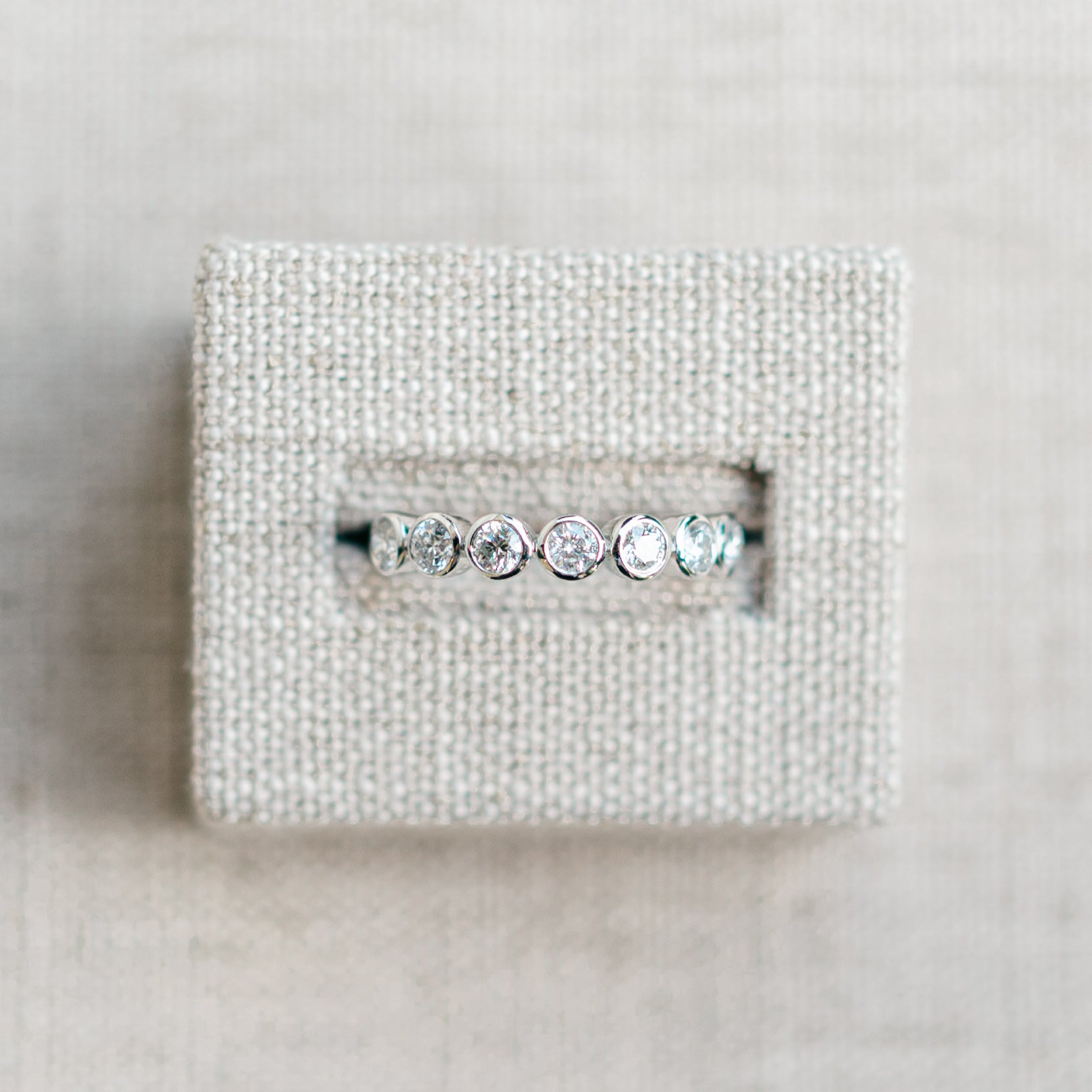 White Gold Diamond Bezel Set Band