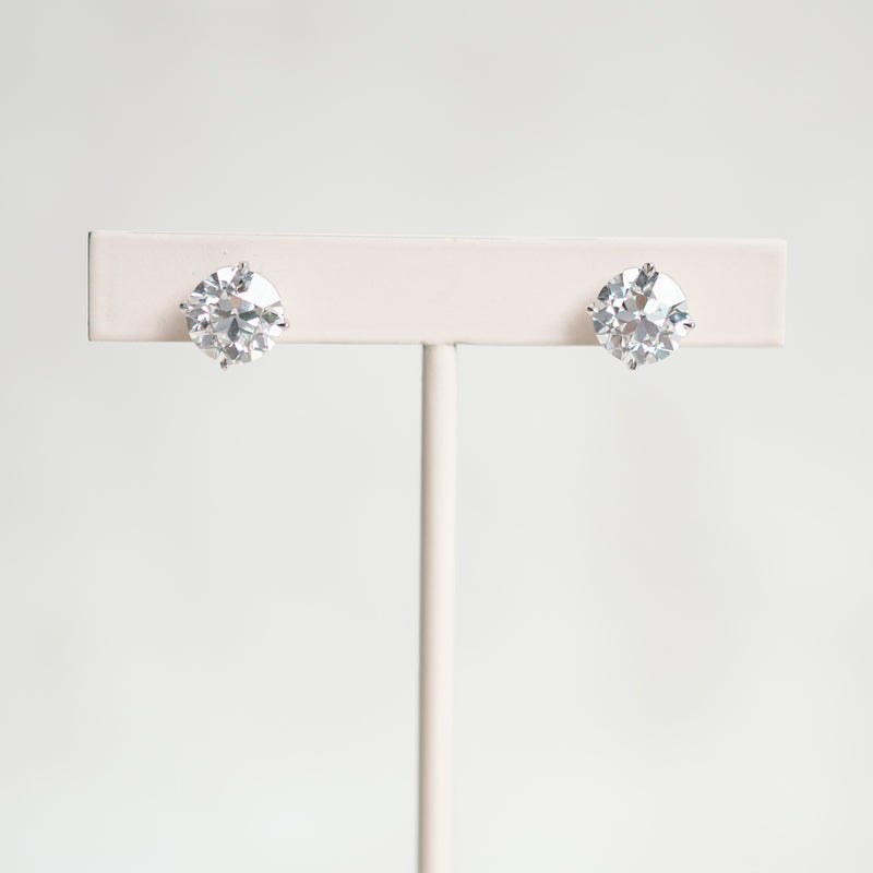 Lab grown old european cut diamond studs