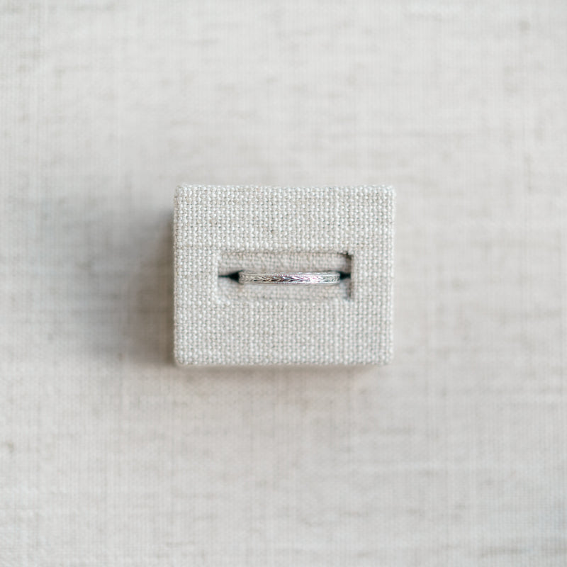 Platinum Engraved Wedding Band