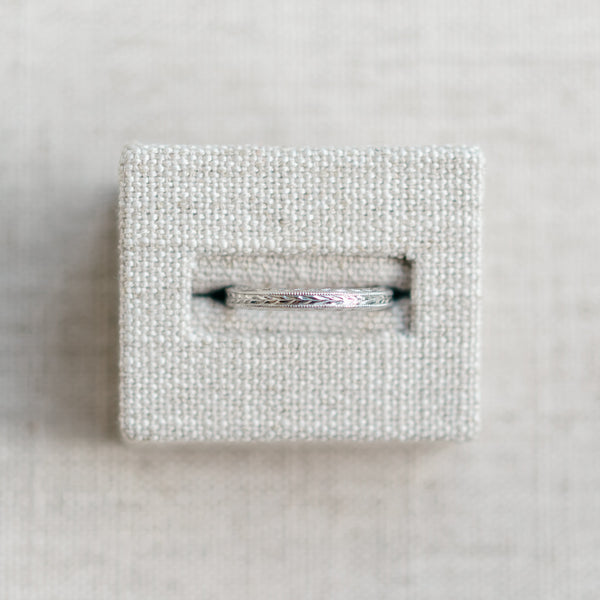 Platinum Engraved Wedding Band