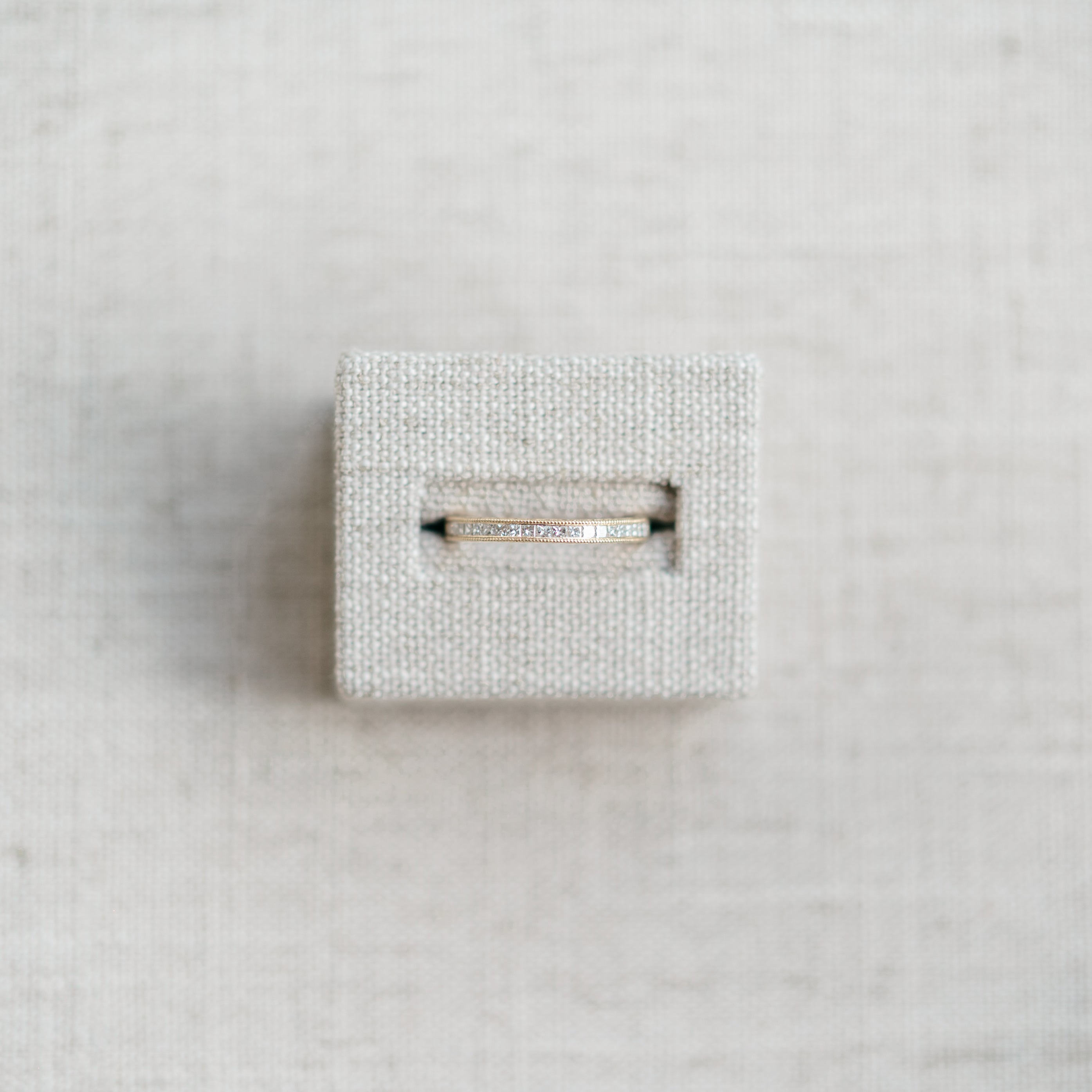Princess Cut Half Eternity Band, yellow gold