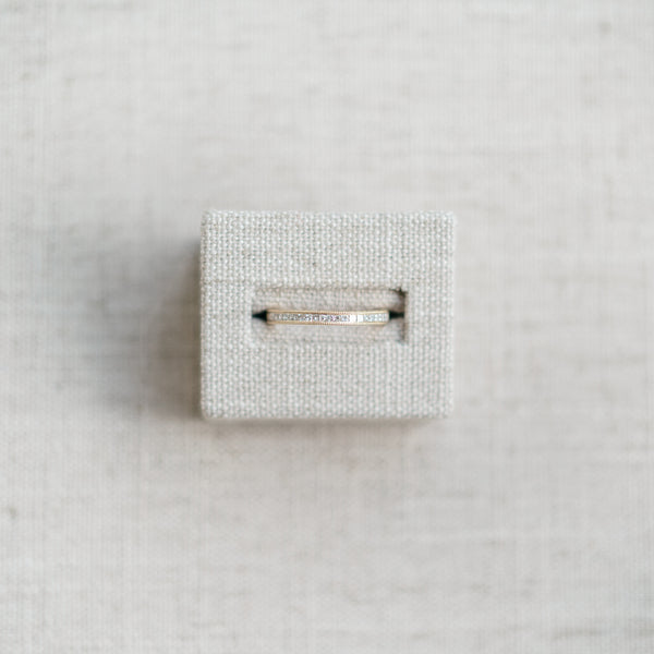 Yellow Gold Princess Cut Diamond Half Eternity Band