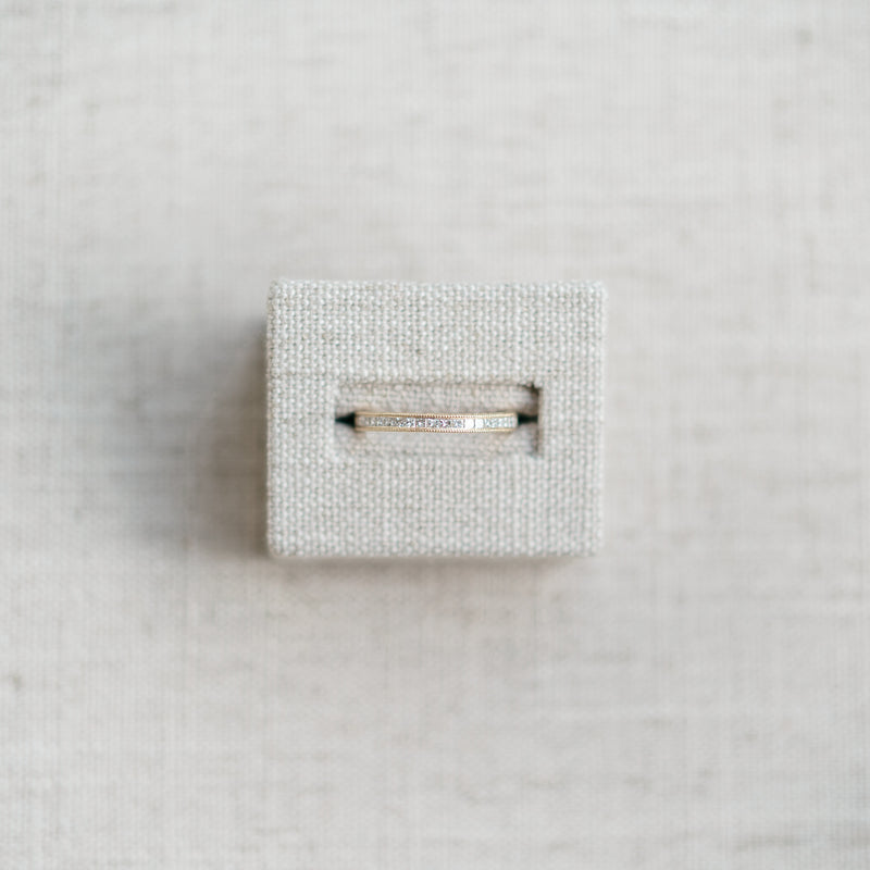 Yellow Gold Princess Cut Diamond Half Eternity Band