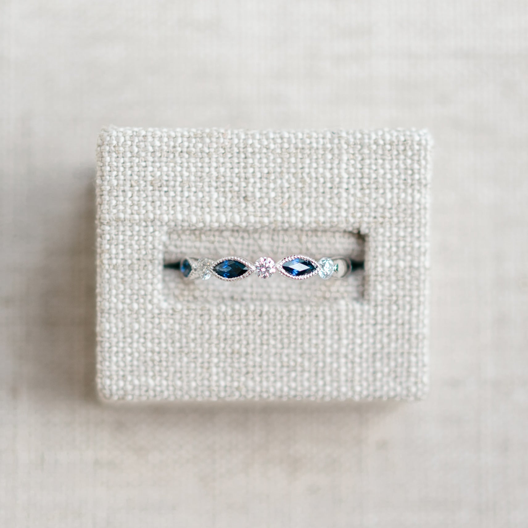 Marquise Sapphire and Diamond Band
