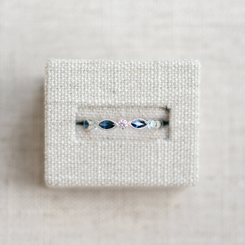 Marquise Sapphire and Diamond Band