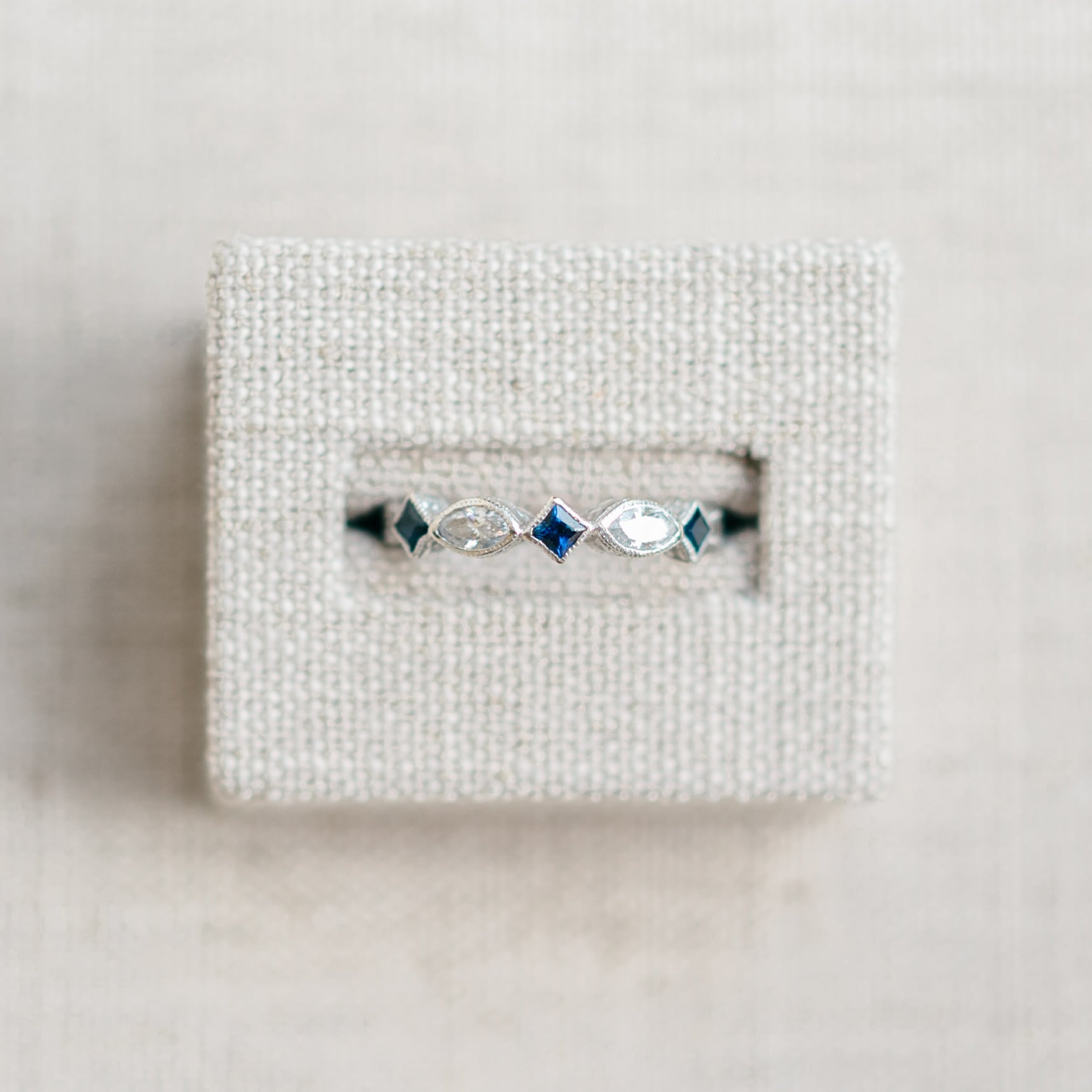 Diamond Marquise and Sapphire Band