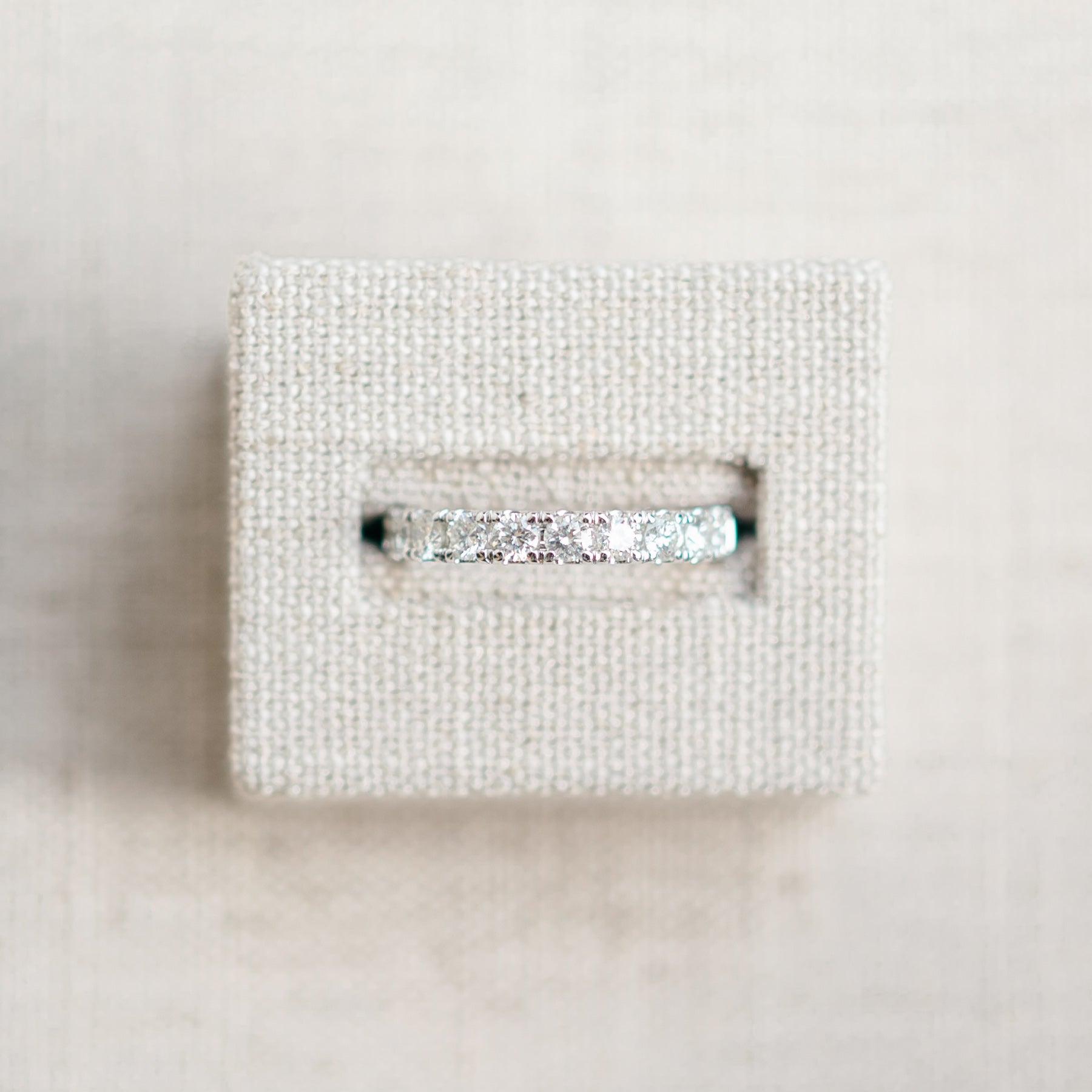 1.0ct round diamond half eternity band
