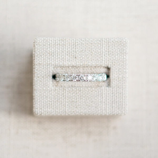 1.0ct round diamond half eternity band