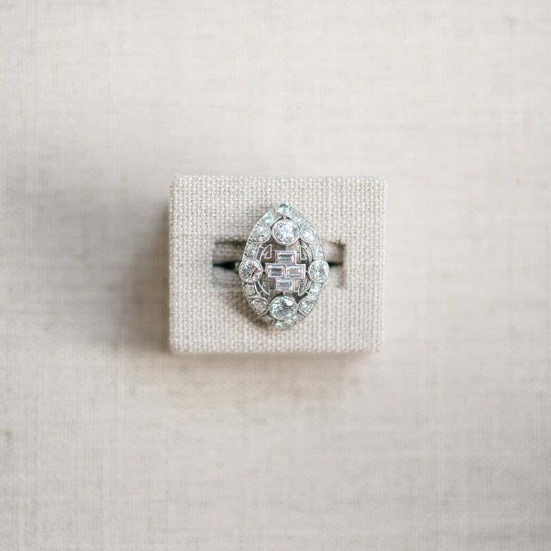 Art Deco Custom Handmade Diamond RIng