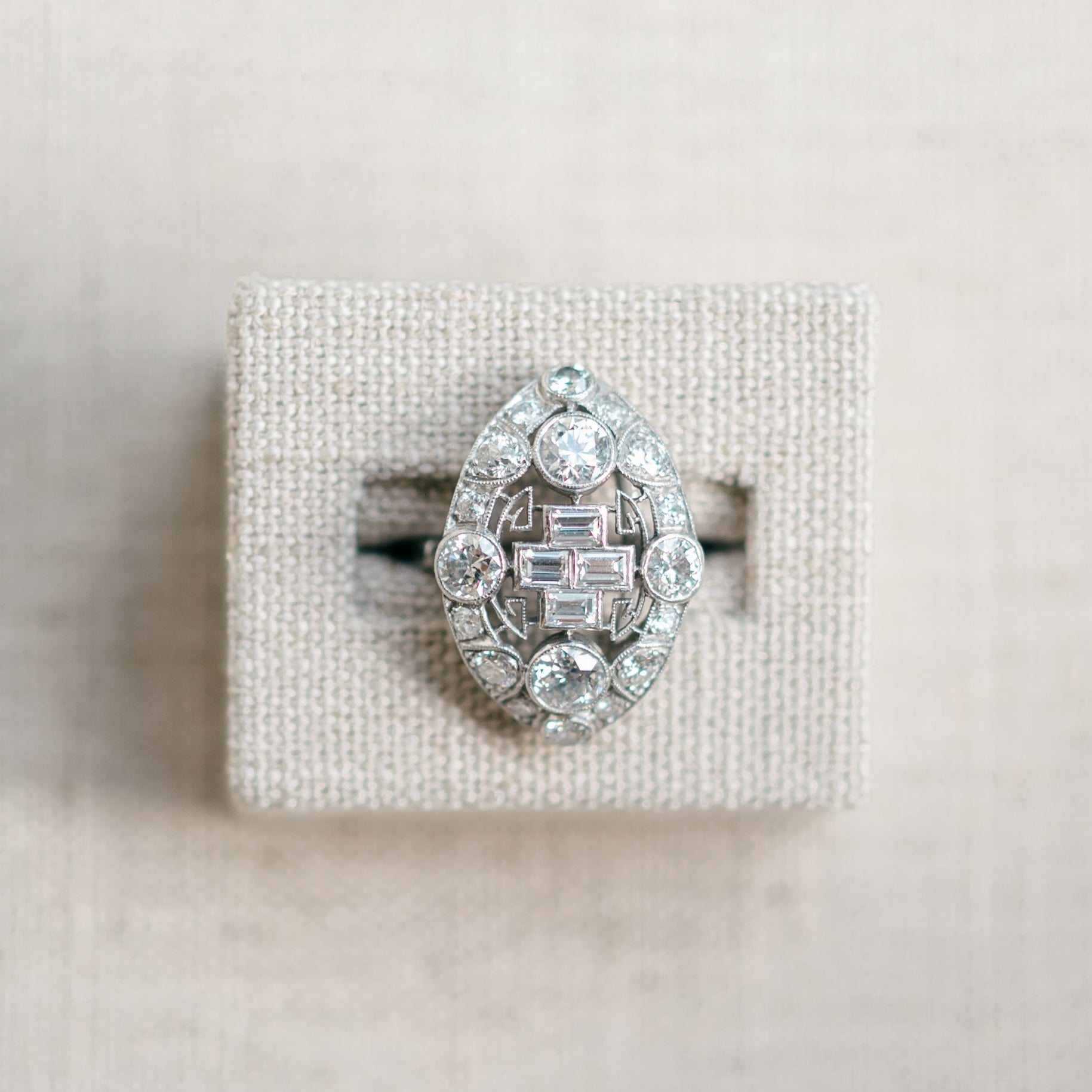 Art Deco Custom Handmade Diamond RIng