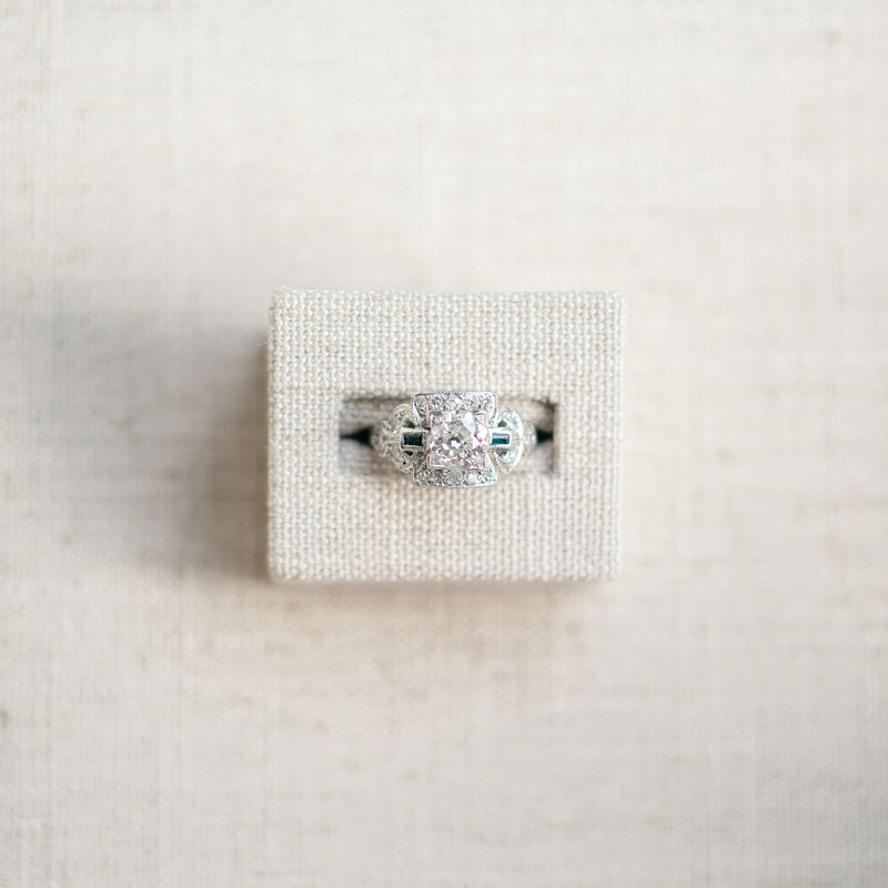 Art Deco Diamond and Sapphire Baguette Ring