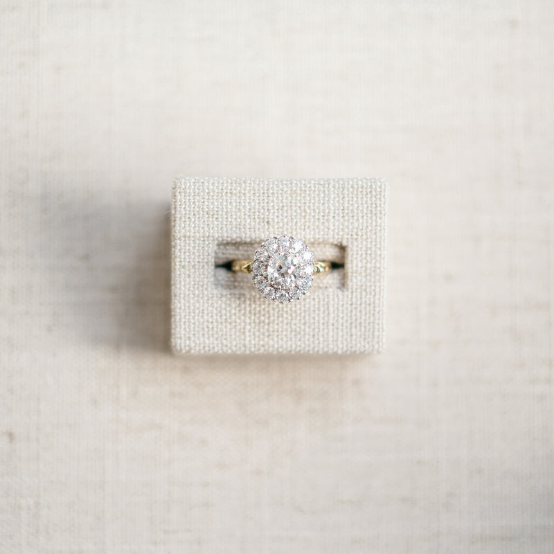 Victorian diamond halo ring