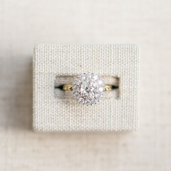 Victorian diamond halo ring