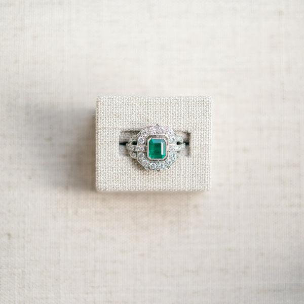 Emerald and Diamond Estate Ring
