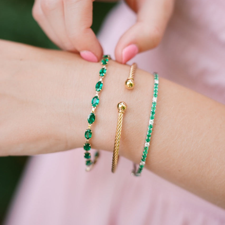 emerald line bracelet