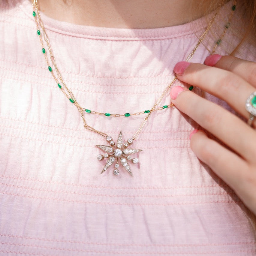 Victorian Starburst Diamond Necklace